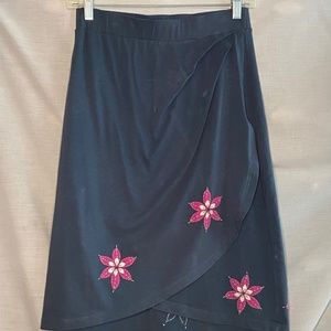 Synergy Navy Cross Skirt With Flower Detailing